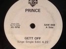 PRINCE - Gett Off. UK WB Promo 45' Urge Single Edit. One Sided. SAM 888