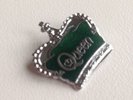 Queen - Vintage Green Enamel Crown Pin Badge - Freddie Mercury - Brian May -Rare