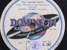 GEORGE FORMBY - RARE - In the Congo/All Going Back DOMINION A197