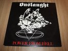 ONSLAUGHT - POWER FROM HELL - UK ISSUE + PRINTED INNER - VERY GOOD++