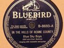Blue Sky Boys In the Hills of Roanne County/Brown Eyes E- pre-war country 78rpm