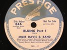 Miles Davis & Band Bluing Part 1 & 2 Rare Prestige Radio Promo 78rpm #846