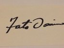 FATS DOMINO   -  ROCK STAR   SIGNED WHITE PAPER PAGE -  6 x4 Inches   UACC
