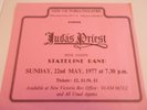 JUDAS PRIEST FLYER FOR NEW VICTORIA THEATRE 1977 20X18