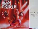 IRON MAIDEN LP THE BEAST UNMASKED  DJ PROMO WHITE  WAX  SWEDEN 1980 + KISS MINT