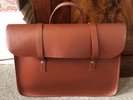 RETRO vintage LEATHER HIDE  sheet MUSIC case SATCHEL document LAPTOP bag
