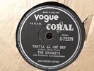 CRICKETS / BUDDY HOLLY - That'll Be The Day / Someone To Love 78 rpm disc (A+)