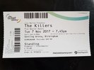 The killers 1 ticket Genting arena Birmingham one standing 7th Nov face value