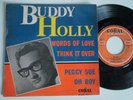 RARE   French EP 45t  vinyl  (7') 1960 BUDDY HOLLY /WORDS OF LOVE THING IT OVER