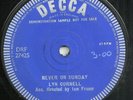 RARE POPCORN 1961 DECCA ONE SIDED DEMO LYN CORNELL never on sunday DRF 27425 EX
