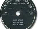 SANTO & JOHNNY Instrumental Rock 78 RPM Record. Sleep Walk b/w All Night Diner