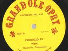 GRAND OLE OPRY #451 GEORGE MORGAN/BOBBY BARE/WILLIS BROS/DOTTIE WEST WSM Radio