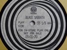 BLACK SABBATH - RADIO/ IN-STORE PROMO, VERTIGO SWIRL, 1970, VERY RARE UNIQUE