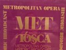 Metropolitan Opera 1956 Historic Broadcast, Puccini's Tosca, LP Box Set