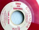 Simon & Garfunkel  RED VINYL 45 white label promo I AM A ROCK  2:45 double-A wsL