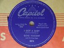 1958 Rockabilly 78 rpm GENE VINCENT & BLUE CAPS I Got a Baby  CAPITOL Canada EX
