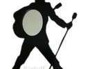 Unique Elvis Presley Silhouette Carved Wood Art Wall Mirror Frame Handmade Diner