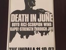 DEATH IN JUNE Poster Boyd Rice Neofolk