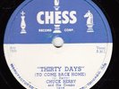 CHUCK BERRY - Chess 1610 - Thirty Days / Together - 1955 R&B 78 VG/VG+