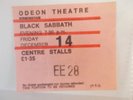 BLACK SABBATH CONCERT TICKET B/HAM ODEON 1973
