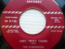 THE EVERGREENS doowop CHART VG+ cond.45 VERY TRULY YOURS b/w GUITAR PLAYER ws128