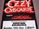 SABBATH OZZY BUDGIE CONCERT POSTER SUNDAY 12th DECEMBER 1982 BIRMINGHAM ARENA UK