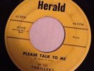 The Thrillers 'lizabeth Please Talk To Me Herald Rare Doo Wop 45 Collectible