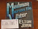 Elton John autographed Madman Across the Water signed album cover w/ ticket copy