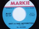 Rockabilly Hot Rod 45 CRESTONES She's A Bad Motorcycle MARKIE HEAR
