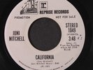 JONI MITCHELL: California / Mono 45 (dj, scuffed disc plays well) Rock & Pop