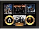IRON MAIDEN - A3 SIGNED FRAMED GOLD VINYL COLLECTORS CD DISPLAY PICTURE