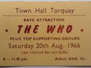 The Who Original Genuine Concert Ticket Town Hall Torquay 1966