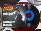 45 T Johnny HALLYDAY Que je t'aime  Couleurs inversées rouge sur jaune