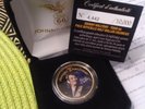 JOHNNY HALLYDAY La pièce du TOUR 66 HALF DOLLAR COLORISE DANS SON ECRIN VELOURS