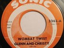 Orig Glenn & Christie, Wombat Twist 45 rpm record, guitar surf w/ female vocal