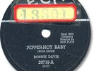 BONNIE DAVIS Pop Rock 78 RPM Record. Pepper-Hot Baby