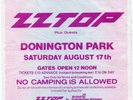 ZZ TOP MONSTERS OF ROCK CONCERT TICKET ORIGINAL DONINGTON 1985 VALUABLE VINTAGE