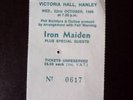 Iron Maiden ticket  stub Victoria Hall Hanley 22/10/86