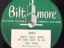 OZIE WARE jazz 78 BILTMORE 1033 Santa Claus Bring My Man Back To Me ellington