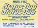 STATUS QUO CONCERT TICKET 1982 MONSTERS OF ROCK DONINGTON PARK RARE COLLECTIBLE