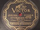 78 RPM Irving Aaronson & Commanders LET'S MISBEHAVE Victor 21260/VG/Woody Allen