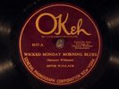 78 RPM -- Sippie Wallace (Cl. Williams' Harmonizers) Okeh 8177, EE+ Jazz - Blues