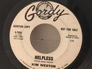 KIM WESTON Helpless GORDY Double sided whte label promo Motown Northern Soul 45