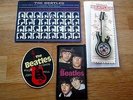 THE BEATLES - RETRO INVICTA BROOCH + PATCH + POSTCARD - ALL NEAR MINT CONDITION