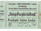 Deep Purple   In Rock 1970    Ticket / Konzertkarte / Eintrittskarte