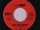 J.J. JONES: Wild Hog Boogie / Old Black Engine 45 Hear  (70's release)