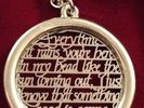 Kate Bush necklace--Cloudbusting etched lyrics--Collectible