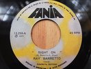 RAY BARRETTO - RIGHT ON / POWER   RARE FANIA 45 from Venezuela 1971
