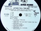 Rare WHITE LBL PROMO 1969 ORIG 1st LP   JETHRO TULL   THIS WAS   UK BLUES PSYCH