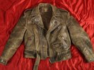 RARE COLLECTOR  SUPERBE BLOUSON Johnny Halliday BIKER MOTO VINTAGE T: L + 4 PINS